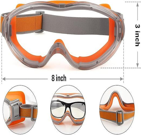 Christmas gifts Anti-Fog Safety Goggles, Outdoor Wind & Dust Protection, Clear Vision Lab & Work Goggles for Aussies(grey)
