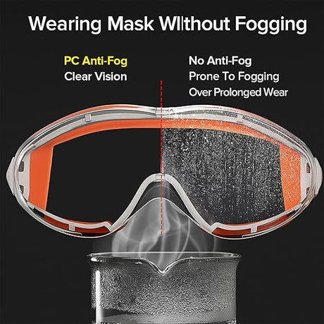 Christmas gifts Anti-Fog Safety Goggles, Outdoor Wind & Dust Protection, Clear Vision Lab & Work Goggles for Aussies(grey)
