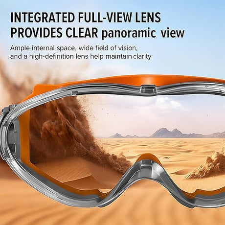 Christmas gifts Anti-Fog Safety Goggles, Outdoor Wind & Dust Protection, Clear Vision Lab & Work Goggles for Aussies(grey)