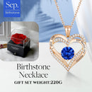 Forever Love Heart Birthstone Necklace: 925 Sterling Silver Personalized Jewelry for Mom, Wife, Friend with 12 Month Stone Options（blue diamond,December）
