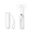 Handheld Mini Fan (White), 3-in-1 USB Rechargeable Portable Fan with Power Bank & Flashlight, Pocket Design for Travel & Summer