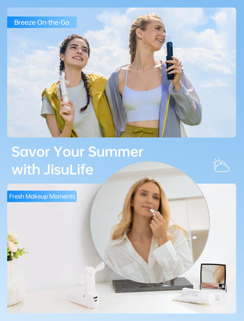 Handheld Mini Fan (White), 3-in-1 USB Rechargeable Portable Fan with Power Bank & Flashlight, Pocket Design for Travel & Summer