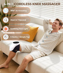 Cordless 360° Knee Massager with 1-Second Heat & Red Light Therapy: 3 Intensity Levels for Australian Athletes, Seniors & Active Adults