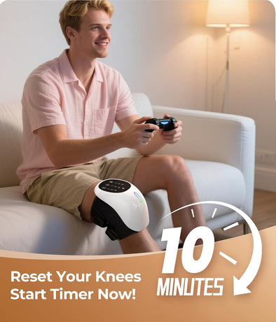 Cordless 360° Knee Massager with 1-Second Heat & Red Light Therapy: 3 Intensity Levels for Australian Athletes, Seniors & Active Adults