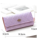 Christmas gift Women's Quilted Leather Wallet, Stylish Long Clutch with Heart Accent, for Cards & Cash Organization（blue）