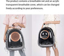 Pet Space Capsule Backpack, Small Medium Cat Puppy Dog Carrier, Transparent Breathable Heat Proof, Pet Carrier for Travel Hiking Walking Camping, Grey