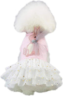Pet products 2-Pack Small Dog Dress Female Tiny Puppy Clothes Girl Tutu for Dogs Dresses Harness Birthday Apparel（Chest circumference37cm, back length25cm, neck circumference26cm）