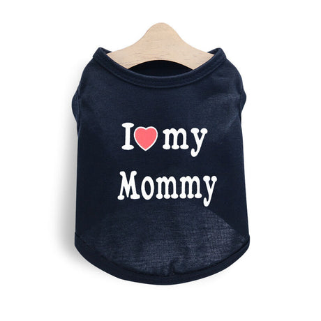Pet products 4-Piece Pet Vest Set for Summer - Includes 4 Versatile Vests with I ❤️ my Mommy Message, Lightweight Breathable Fabric Perfect for Dogs and Cats in Warm Weather（S）