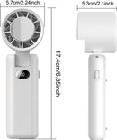 Portable Handheld Turbo Fan with Cooling Tech, Digital Display, 100-Speed Control, Rechargeable 4-in-1 Personal Fan for Travel, Outdoor, Office (White)