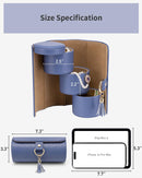 Purple Travel Jewelry Case: 3-Layer PU Cylinder Organizer for Necklaces, Earrings, Gifts for Travelers & Jewelry Lovers