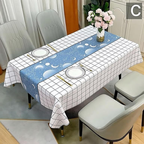 Waterproof Oilproof Washable Heat-Resistant PVC Tablecloth - 5 Patterns & Sizes for Home, Restaurant & Picnic Dining（D,200*138）