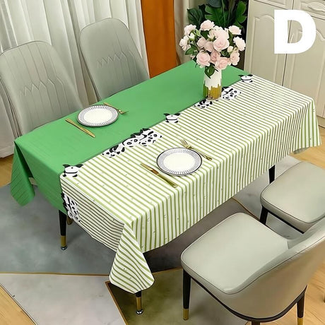 Waterproof Oilproof Washable Heat-Resistant PVC Tablecloth - 5 Patterns & Sizes for Home, Restaurant & Picnic Dining（D,220*138）