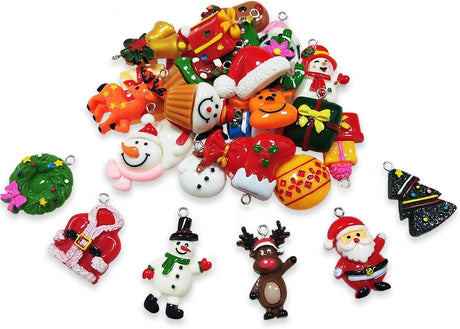 60pcs Mini Christmas Ornaments for Mini Tree Decorations Small Christmas Ornaments Resin Miniatures for Craft Christmas Decor