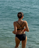2026 Black Sexy Bikini Sport Hight Neck Women's Swimwear Size L