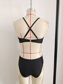 2026 Black Sexy Bikini Sport Hight Neck Women's Swimwear Size M