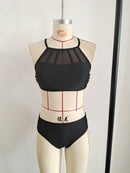 2026 Black Sexy Bikini Sport Hight Neck Women's Swimwear Size XL