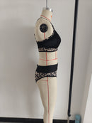 Halter Neck Tank Top Two Pieces Swimwear Women High Waist Bikini Size XL