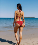 Red Hottie Sexy Three-point Swimsuit Beach Seaside Spa Bikini Size S