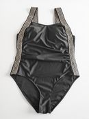 Plus Size Deep V-One Piece Swimsuit for Enhanced Curve Appeal Size 0XL