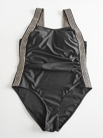 Plus Size Deep V-One Piece Swimsuit for Enhanced Curve Appeal Size 3XL