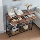 Entryway Table with 2 Drawers, Console Table with Storage Shelves, Sofa Table for Living Room, Entry Way Home Table for Couch, Hallway
