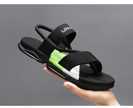 Men's 3-Color Convertible Sandals & Slippers, Outdoor Non-Slip EVA Thick-Sole Beach Shoes for Dual Wear(black)