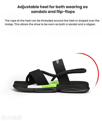 Men's 3-Color Convertible Sandals & Slippers, Outdoor Non-Slip EVA Thick-Sole Beach Shoes for Dual Wear(black)