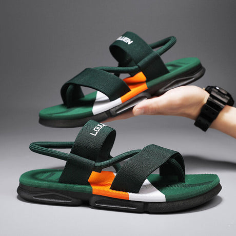 Men's 3-Color Convertible Sandals & Slippers, Outdoor Non-Slip EVA Thick-Sole Beach Shoes for Dual Wear(green)