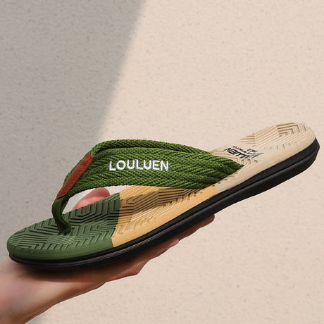Men's Flip Flops with EVA-PVC Dual Sole, 3 Colors (Black/Blue/Green) for Comfort & Style for Summer Beach & Daily Wear(green)