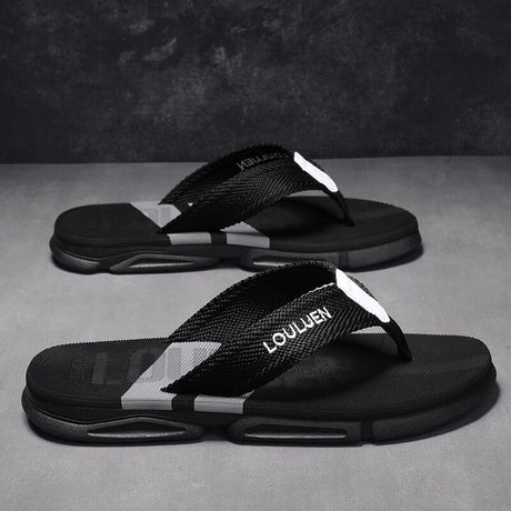 Men's Flip Flops: 4 Colors, EVA-PVC Blend, Comfort & Style for Summer Beach & Daily Wear(Black-gray)