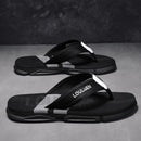 Men's Flip Flops: 4 Colors, EVA-PVC Blend, Comfort & Style for Summer Beach & Daily Wear(Black-gray)