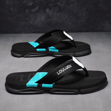 Men's Flip Flops: 4 Colors, EVA-PVC Blend, Comfort & Style for Summer Beach & Daily Wear(Black-green)