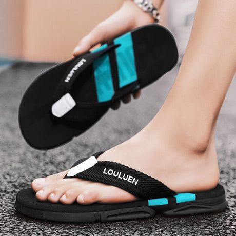 Men's Flip Flops: 4 Colors, EVA-PVC Blend, Comfort & Style for Summer Beach & Daily Wear(Black-green)