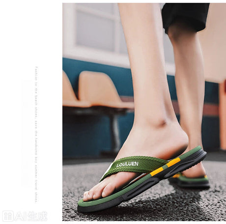 Men's Flip Flops: 4 Colors, EVA-PVC Blend, Comfort & Style for Summer Beach & Daily Wear(Green)