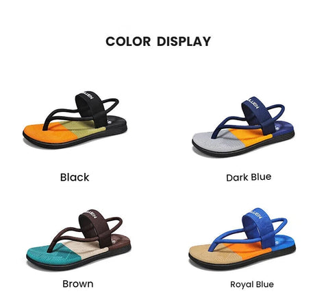 Men's Outdoor Non-Slip Sandals, 4-Color EVA Lightweight Thick-Sole Beach Slippers for Casual & Sports(black)