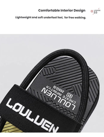 Men's Outdoor Non-Slip Sandals, 4-Color EVA Lightweight Thick-Sole Beach Slippers for Casual & Sports(black)
