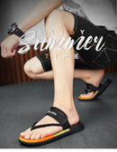 Men's Outdoor Non-Slip Sandals, 4-Color EVA Lightweight Thick-Sole Beach Slippers for Casual & Sports(black)