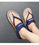 Men's Outdoor Non-Slip Sandals, 4-Color EVA Lightweight Thick-Sole Beach Slippers for Casual & Sports(dark blue)