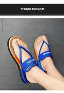 Men's Outdoor Non-Slip Sandals, 4-Color EVA Lightweight Thick-Sole Beach Slippers for Casual & Sports(royal blue)