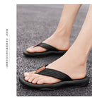 Men's Outdoor Non-Slip Flip Flops, 6 Colors EVA Lightweight Thick-Sole Beach Sandals for Casual & Sports(black)