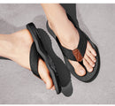 Men's Outdoor Non-Slip Flip Flops, 6 Colors EVA Lightweight Thick-Sole Beach Sandals for Casual & Sports(black)