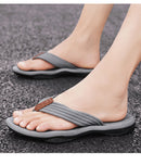 Men's Outdoor Non-Slip Flip Flops, 6 Colors EVA Lightweight Thick-Sole Beach Sandals for Casual & Sports(gray)