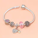 Rose Gold Petal Zircon Bracelet(19cm)