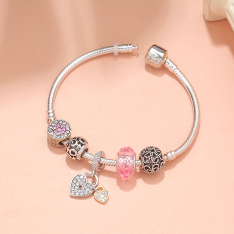 Rose Gold Petal Zircon Bracelet(20cm)
