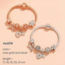 10 Styles Charm Bracelets Set: Colorful Alloy & Glass Beaded Bracelets, Adjustable Length 16-24cm(double)