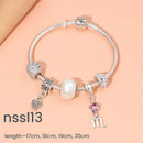 10 Styles Charm Bracelets Set: Colorful Alloy & Glass Beaded Bracelets, Adjustable Length 16-24cm(double)