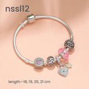 10 Styles Charm Bracelets Set: Colorful Alloy & Glass Beaded Bracelets, Adjustable Length 16-24cm(double)