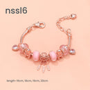 10 Styles Charm Bracelets Set: Colorful Alloy & Glass Beaded Bracelets, Adjustable Length 16-24cm(double)
