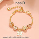 10 Styles Charm Bracelets Set: Colorful Alloy & Glass Beaded Bracelets, Adjustable Length 16-24cm(double)