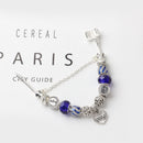 Romantic Love Heart Pendant Bracelet with Rhinestones, Glass Beads(19cm)